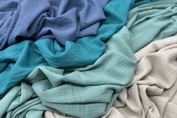 Плательная ткань Аделина жатка Голубой